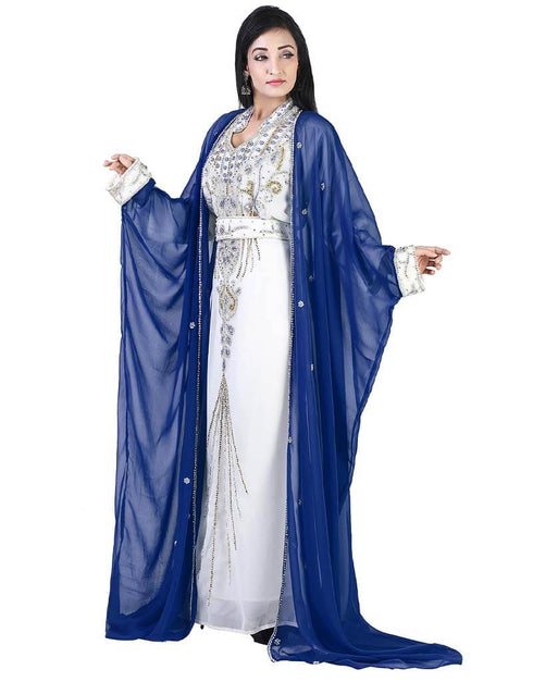 Women Blue Colored Embroidery worked Kaftan